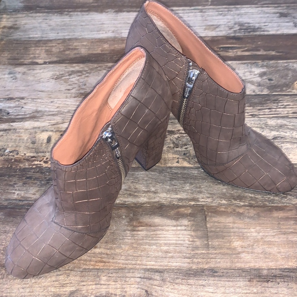 Sigerson Morrison Brown Leather Ankle Booties Size 9 NWOB
